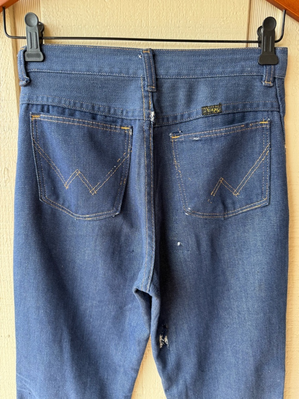 Vintage Wrangler Womens Wide Leg Jeans/Pants 24 1970 Talon Zip